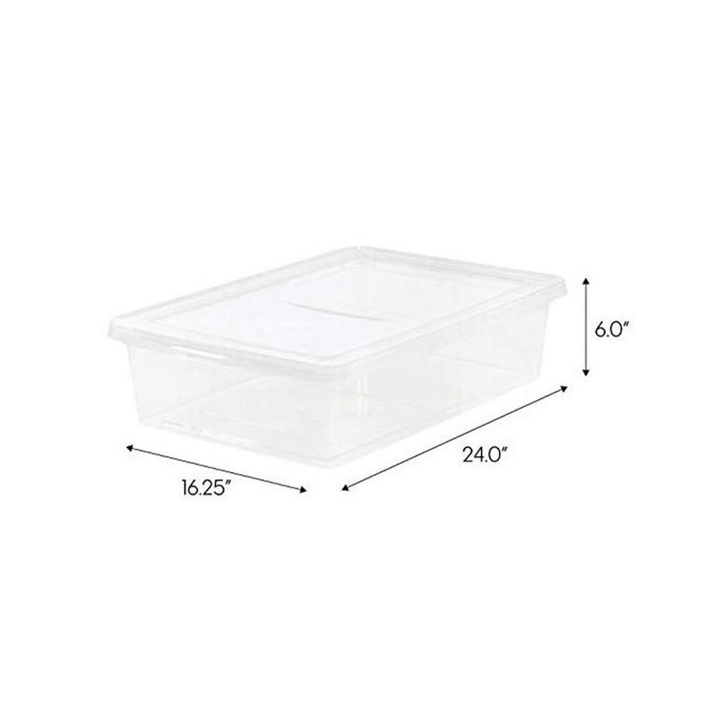 Homz Heavy Duty Modular Clear Plastic Stackable Storage Tote Containers with Latching and Locking Lids, 31 Quart Capacity, 4 Pack