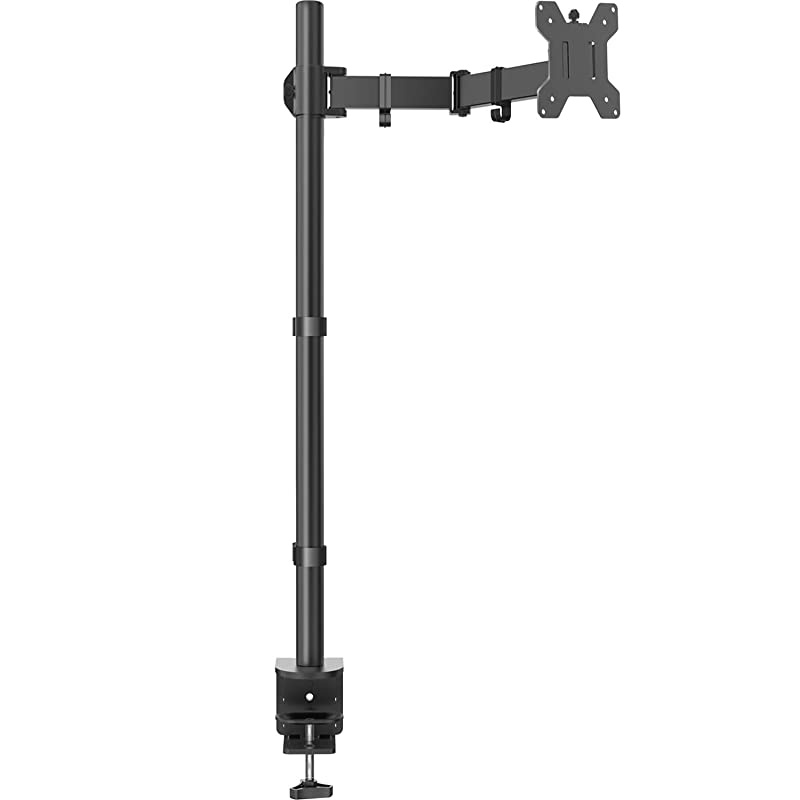 Single Monitor Stand Desk Mount 39 Inch Extra Tall Fully Adjustable Stand with C ClampGrommet Mounting Base Articulating Monitor Arm for 1332 Inch Computer Screen Holds up to 22lbs by