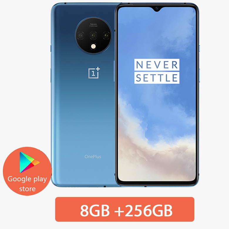 Original Global Version OnePlus 7T Fluid Display 6.55" AMOLED Screen 48MP Triple Cameras Dual-SIM 256GB/8GB Snapdragon 855+ 3800mAh Phone UFS 3.0 NFC Factory Unlocked