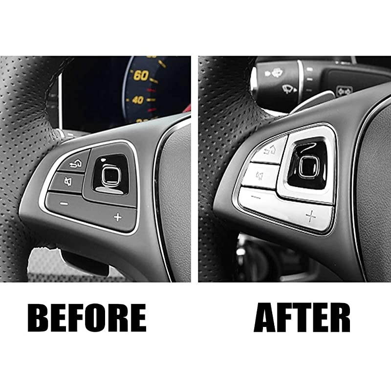 Steering Wheel Panel Button ABS Chrome Silver Trim for 2012-2015 Benz E C G Class W204-12pcs