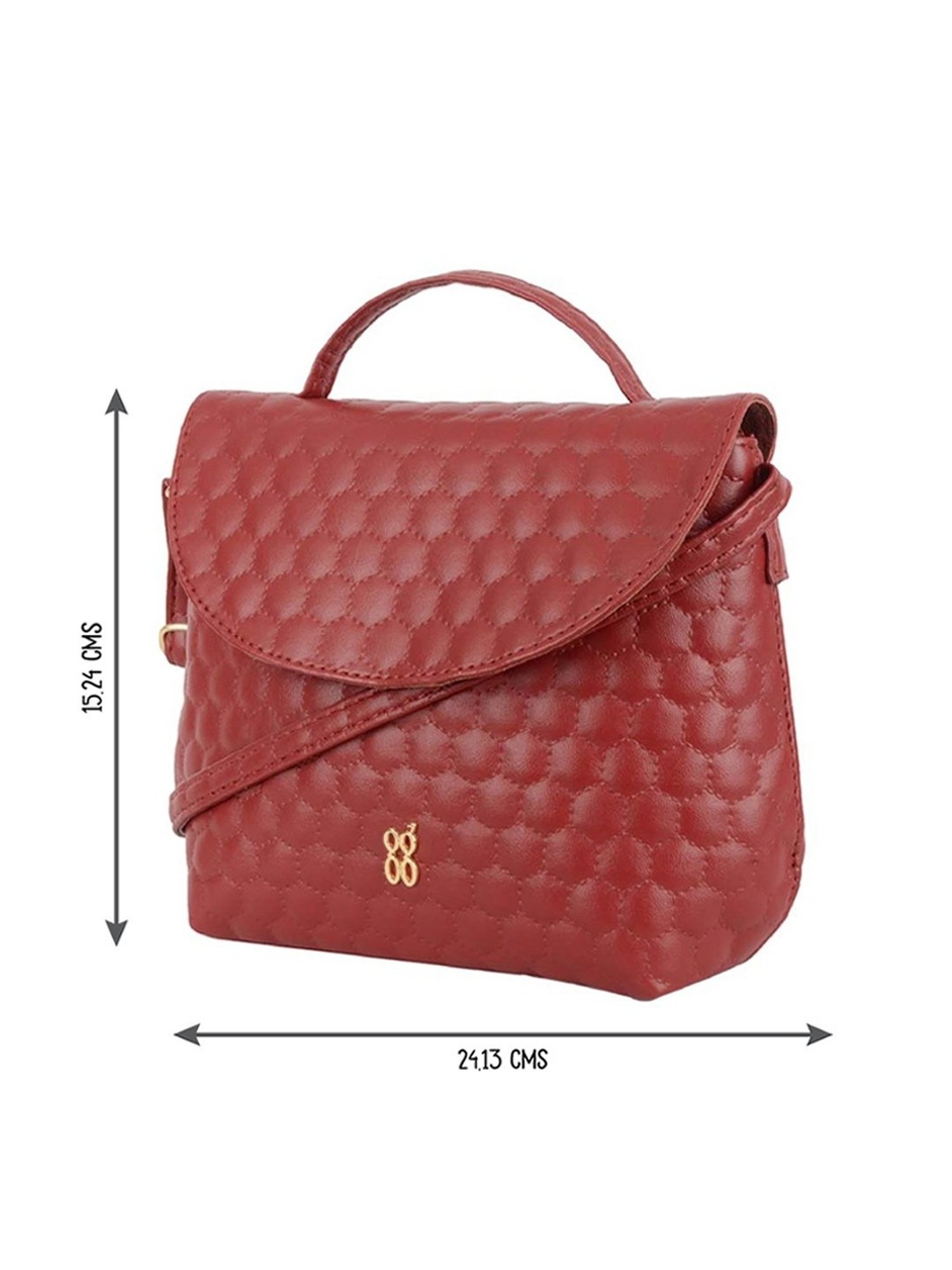 Baggit Red Quilted Small Satchel Handbag