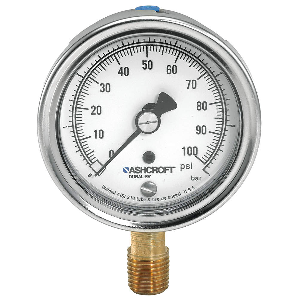 ASHCROFT 251009AWL02L30# Gauge,Pressure,0 to 30 psi,1.5 Percent