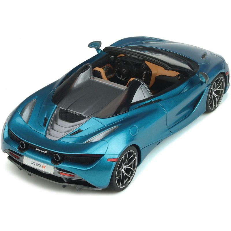 McLaren 720S Spider Convertible Belize Blue Metallic 1/18 Model Car by GT Spirit