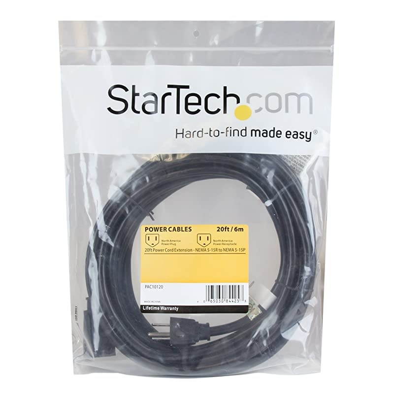com 20ft Power Cord Extension Cable NEMA 515R to NEMA 515P Long Heavy Duty 16 AWG AC Power Cable 125V 13A PAC10120