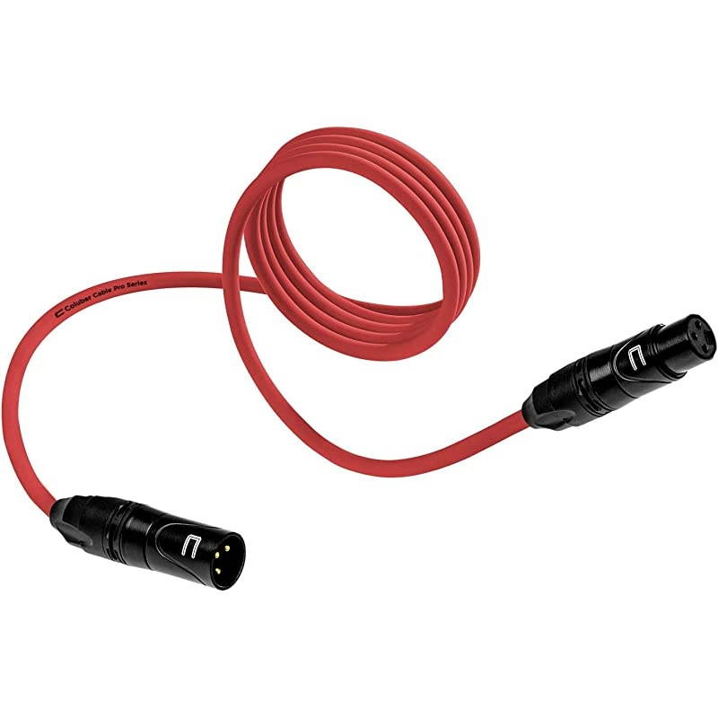XLR Cable Male to Female 30 Feet Red Pro 3Pin Microphone Connector for Powered Speakers Audio Interface or Mixer for Live Performance Recording