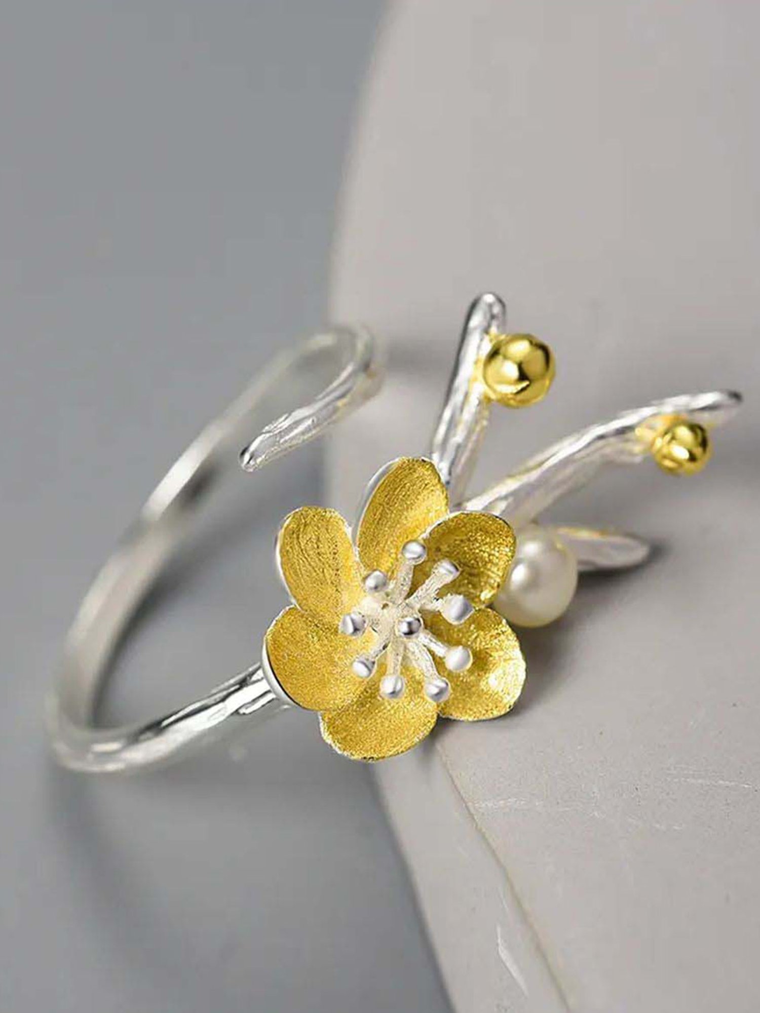 Rihi by P.C. Chandra Jewellers 925 Silver Plum Ring for Women & Girls