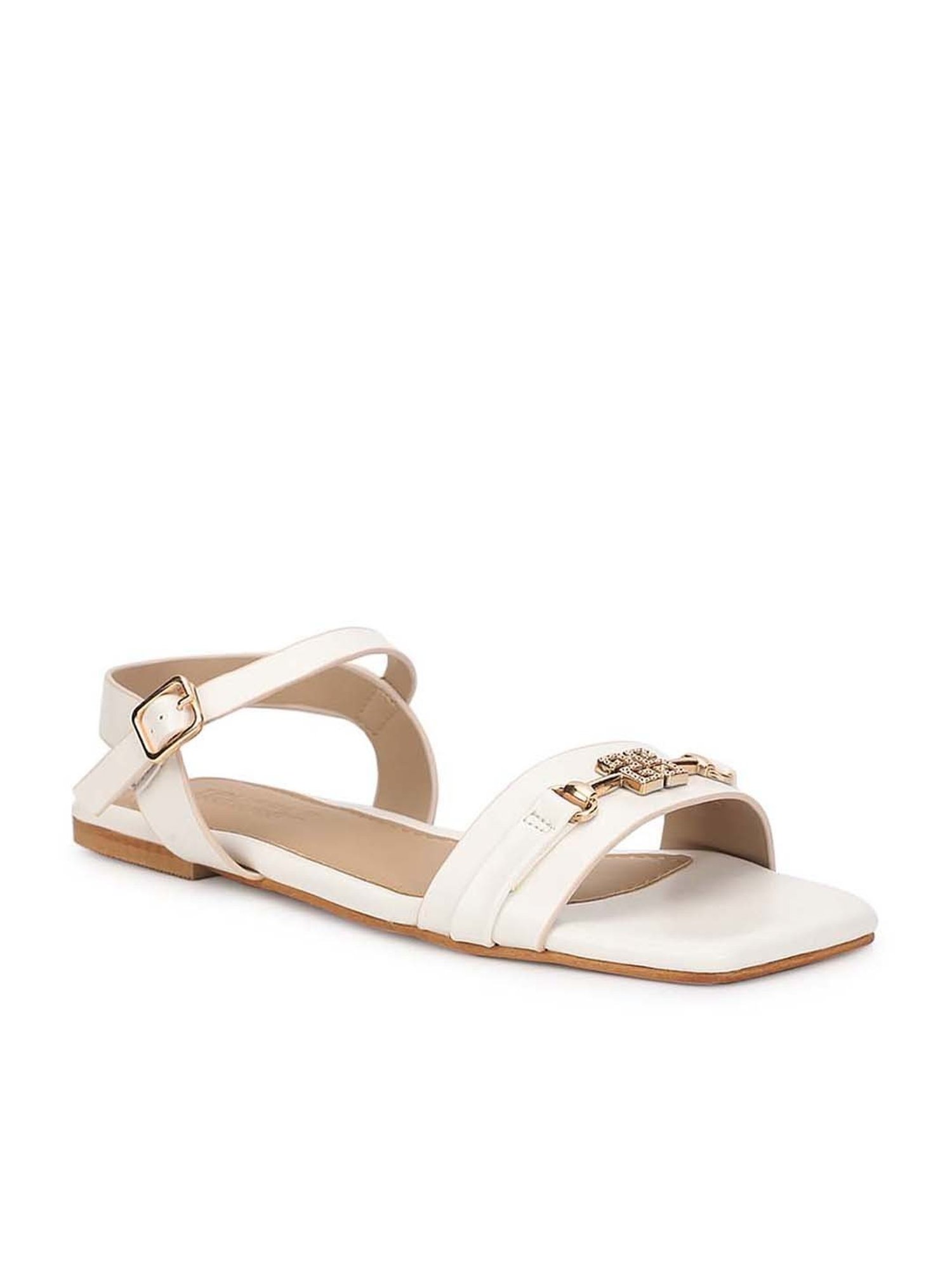 Truffle Collection Women's White Ankle Strap Sandals