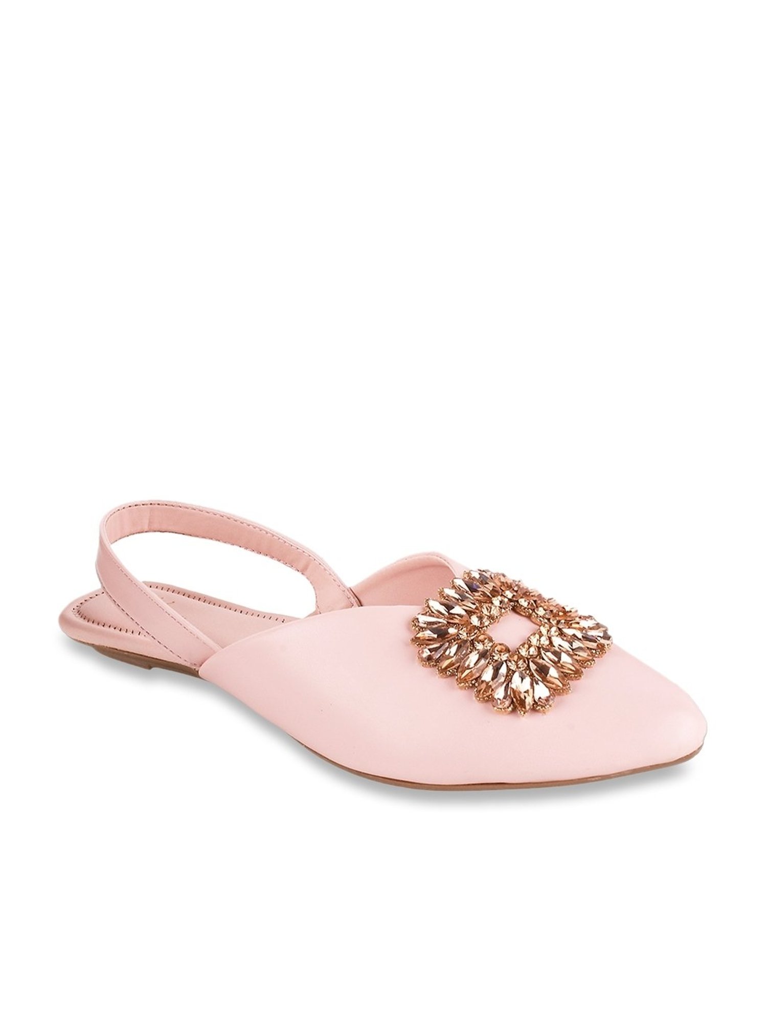 The White Pole Women's Pink Sling Back Sandals
