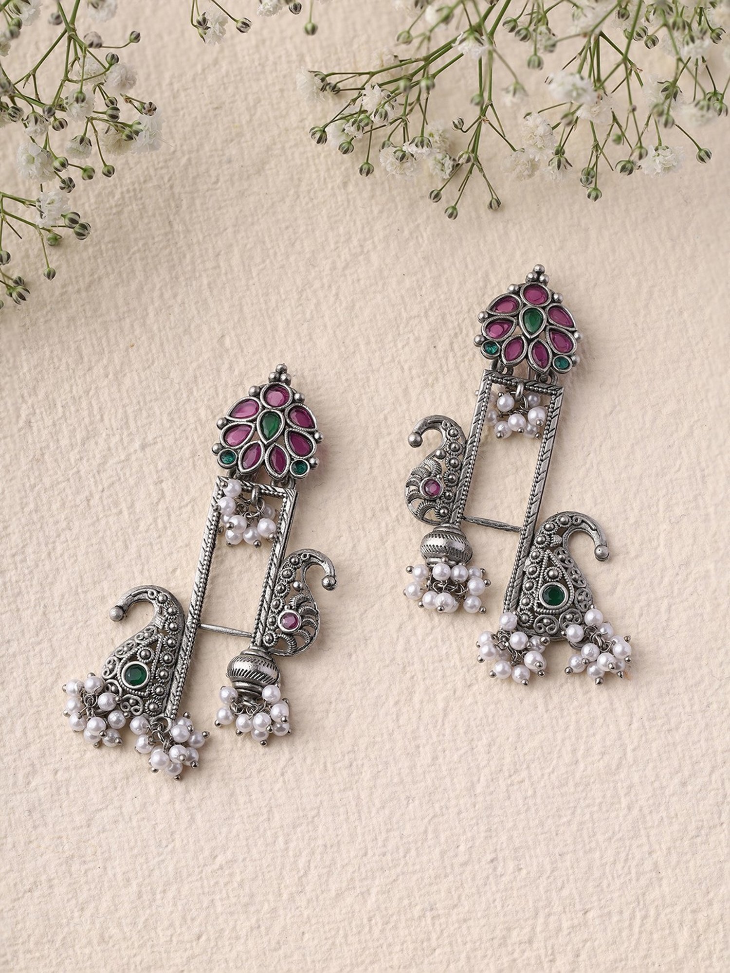 Priyaasi Opulent Ruby Dangler Earrings