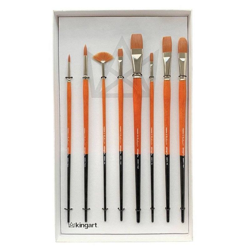Kingart 8ct Radiant Brush Set - Long handle