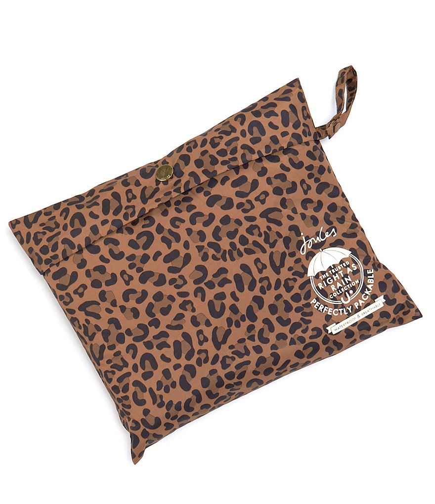 Joules Golightly Gold Bee Print Waterproof Packaway Hooded Rain Jacket