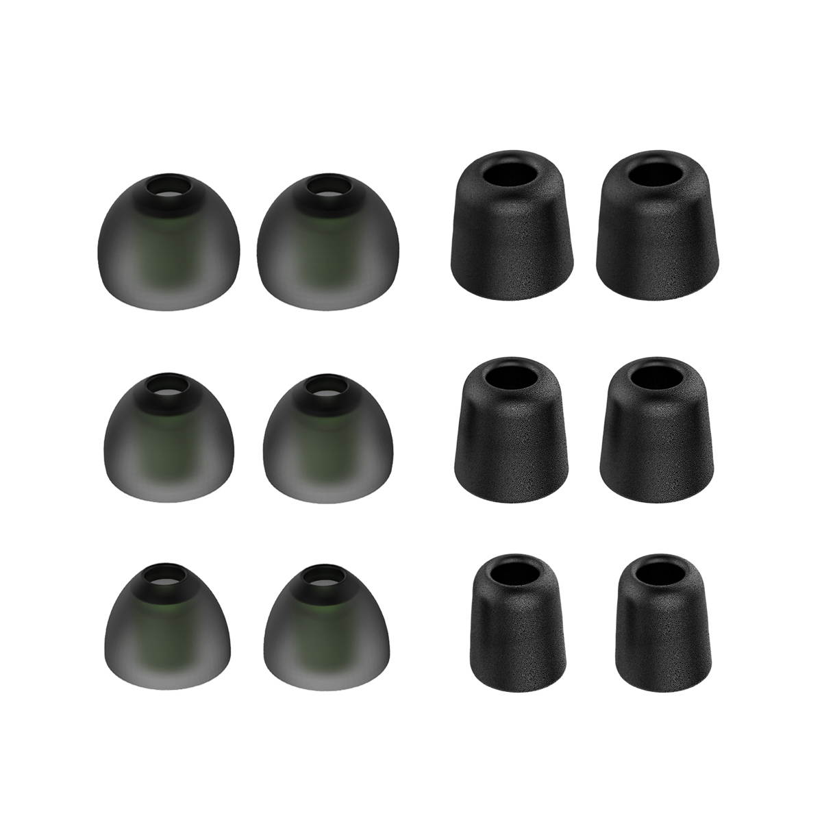 Memory Foam Earphone Tips Replacement Earbud Tips Blocking Out Ambient Noise Inner 5mm for Gaming Earphone In Ear w/ 5mm-7mm Tips  (6 Pairs,S/M/L 2 Pairs each Size ) - Black