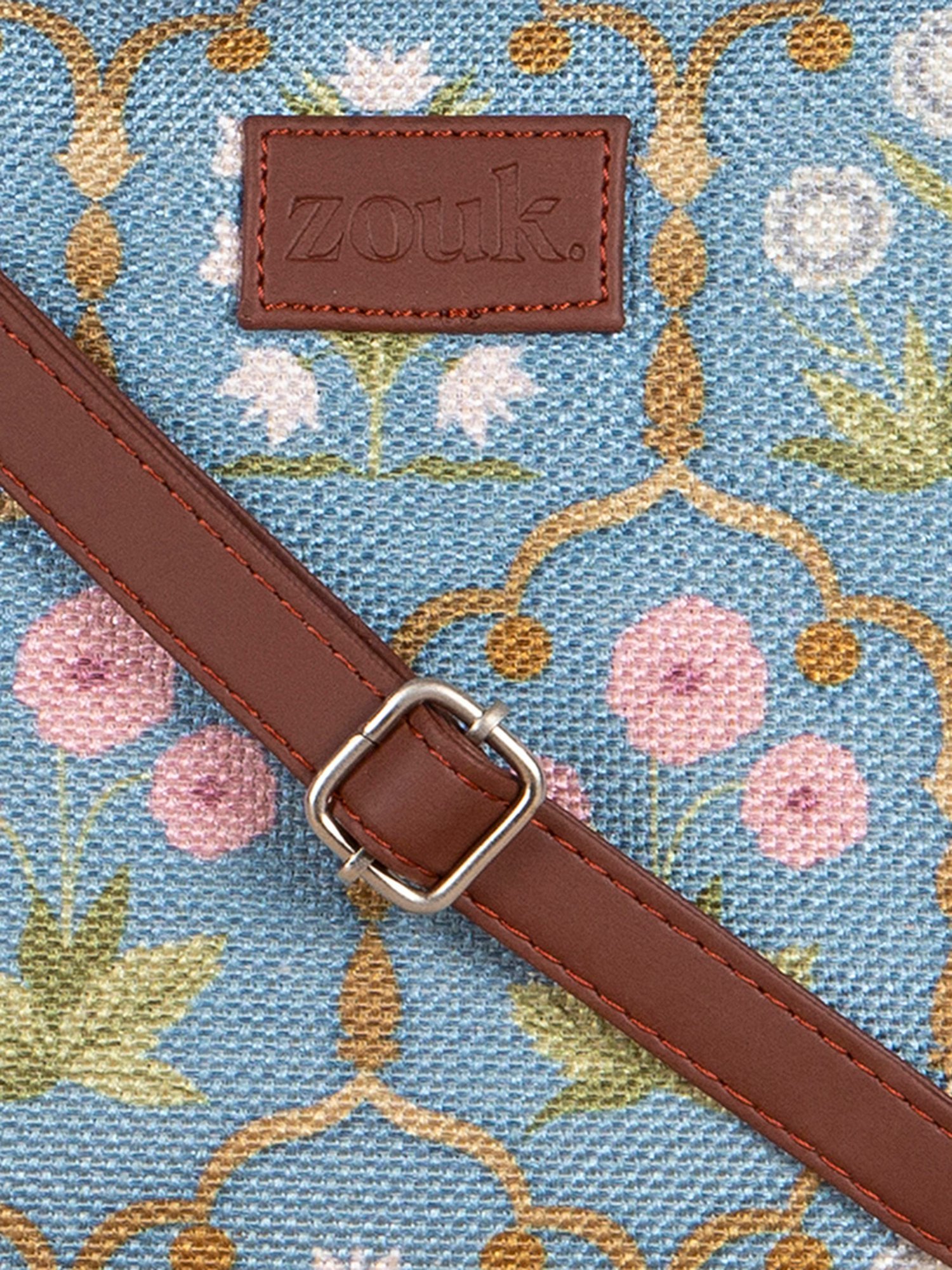 ZOUK Blue Printed Medium Sling Handbag