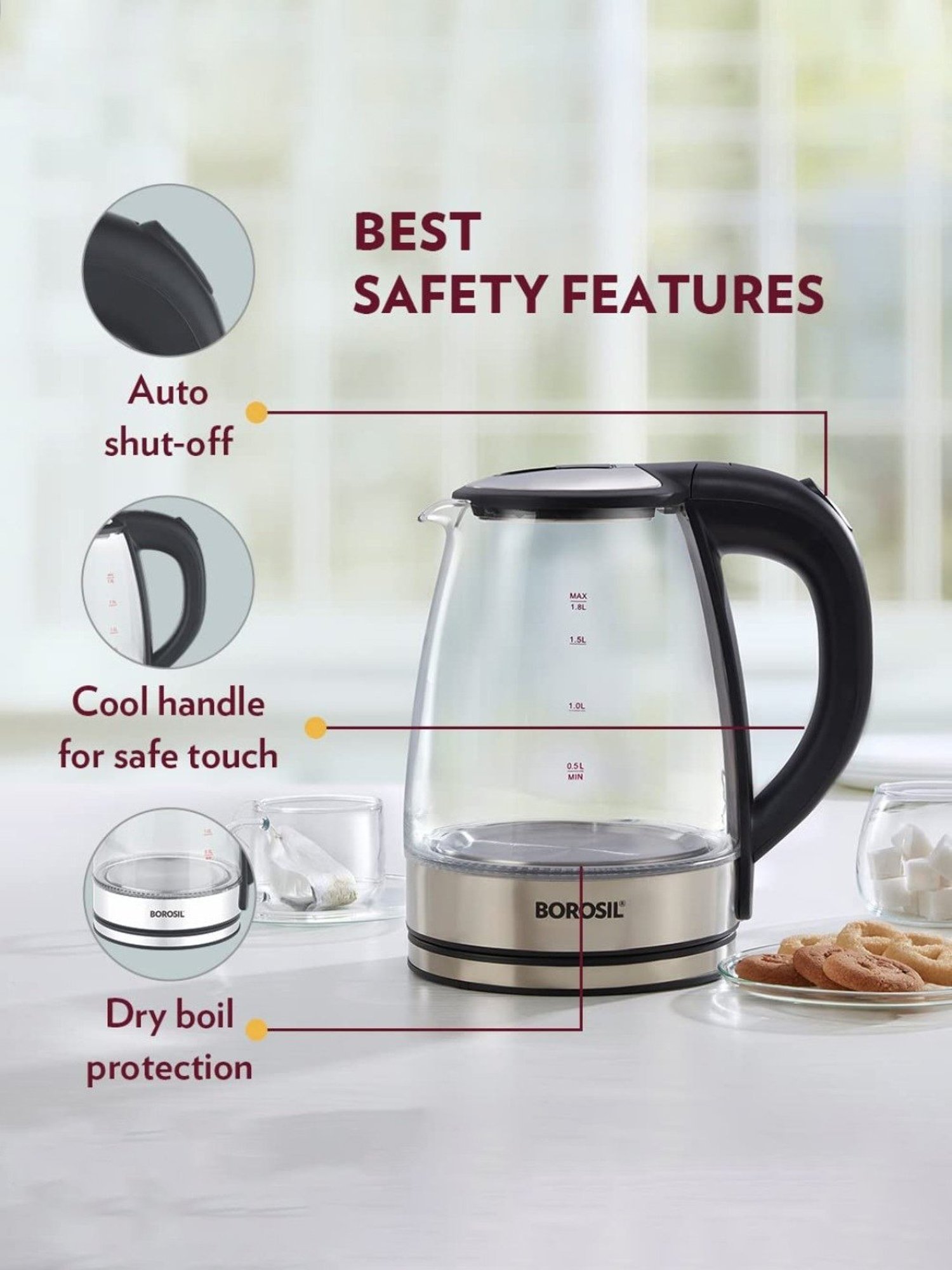 Pigeon by Stovekraft Swift Multi Cook Kettle 1.5L (Blue)