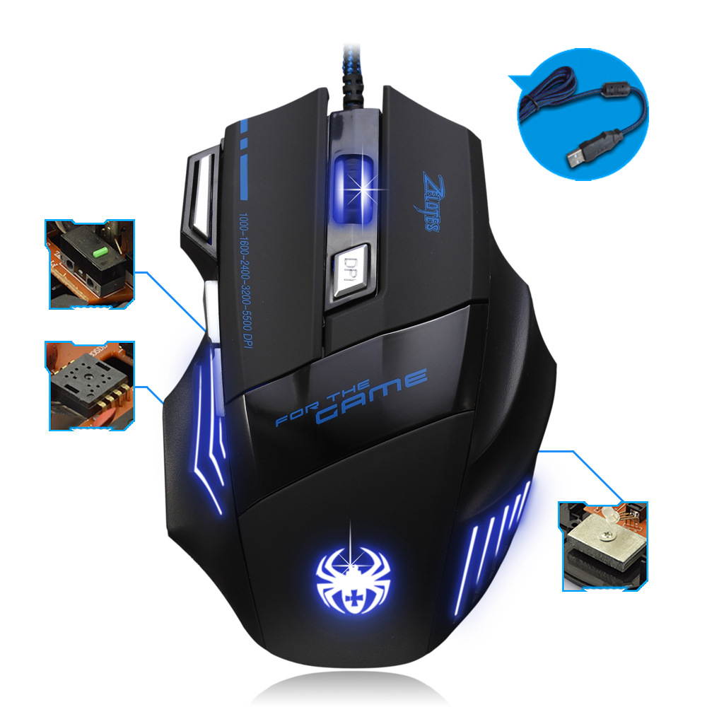 CORN Professional LED Optical Wired 7200 DPI Game Mouse - 7 Buttons For Pro Game Notebook PC Laptop Computer