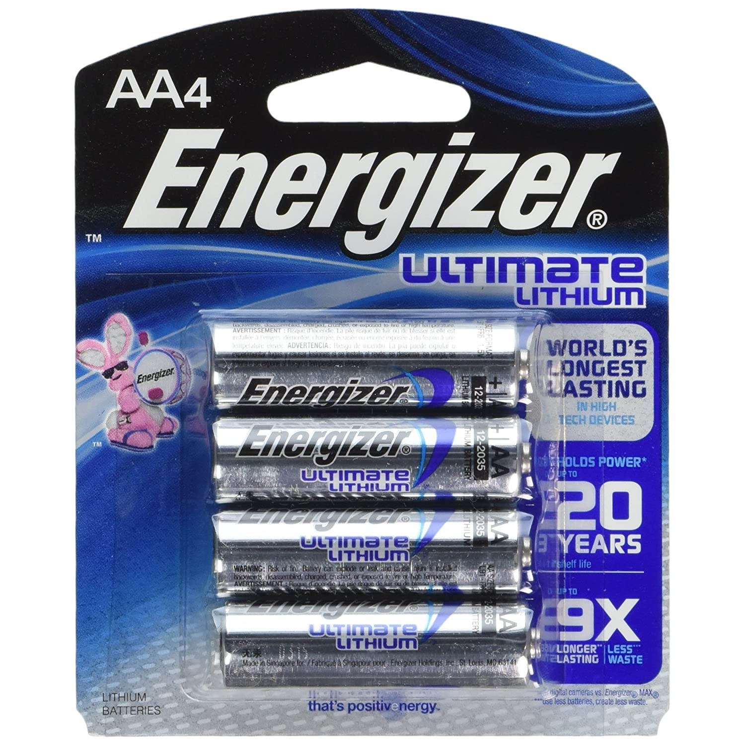 Energizer BF-W3DL-O4K4 Ultimate L91BP-4 Lithium AA Battery, 24 Batteries in Original Packs Not Bulk