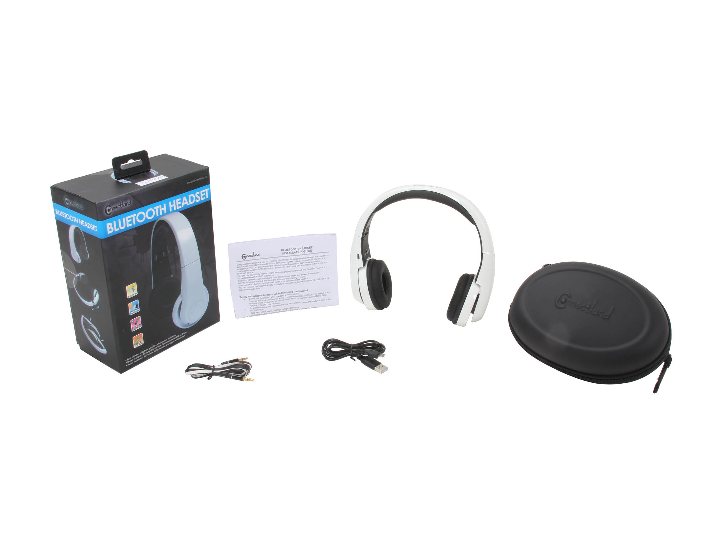 SYBA Multimedia White CL-AUD23040 V3.0 Bluetooth APTX Hi-Def Sound Headphone with Microphone