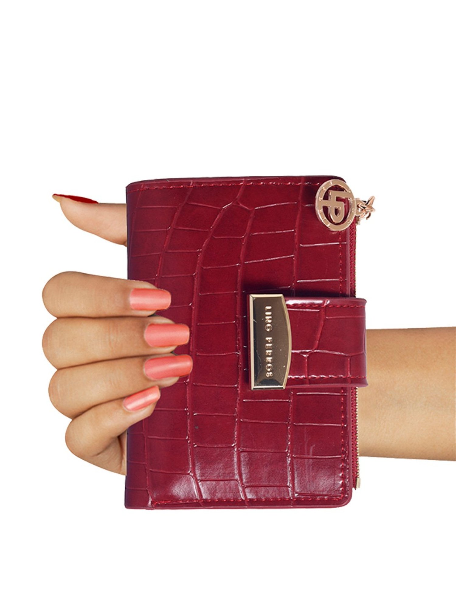 Lino Perros Red Textured Wallet for Women