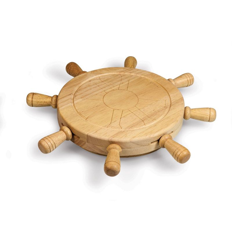 Rubberwood Ship Helm Cheese Board - Picnic Time
