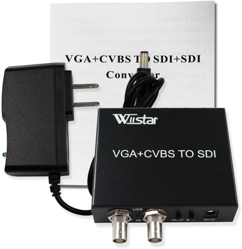 VGA+CVBS to SDI Converter Support 2 SDI outputsfor PC Laptops Projectors HDTV Computers
