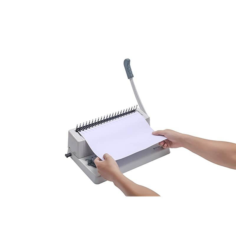 21 Hole Metal Binding Machine Comb Binding Manual Punch and Bind Operation Capacity250 Sheets by