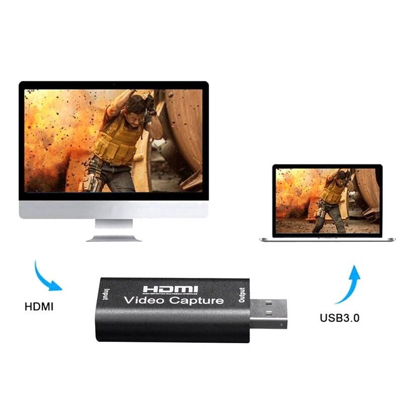 Lejiahong HDMI to USB 2.0 Video Capture Card 1080P HD Recorder Game Video Live Streaming Compatible with Type-C and Android