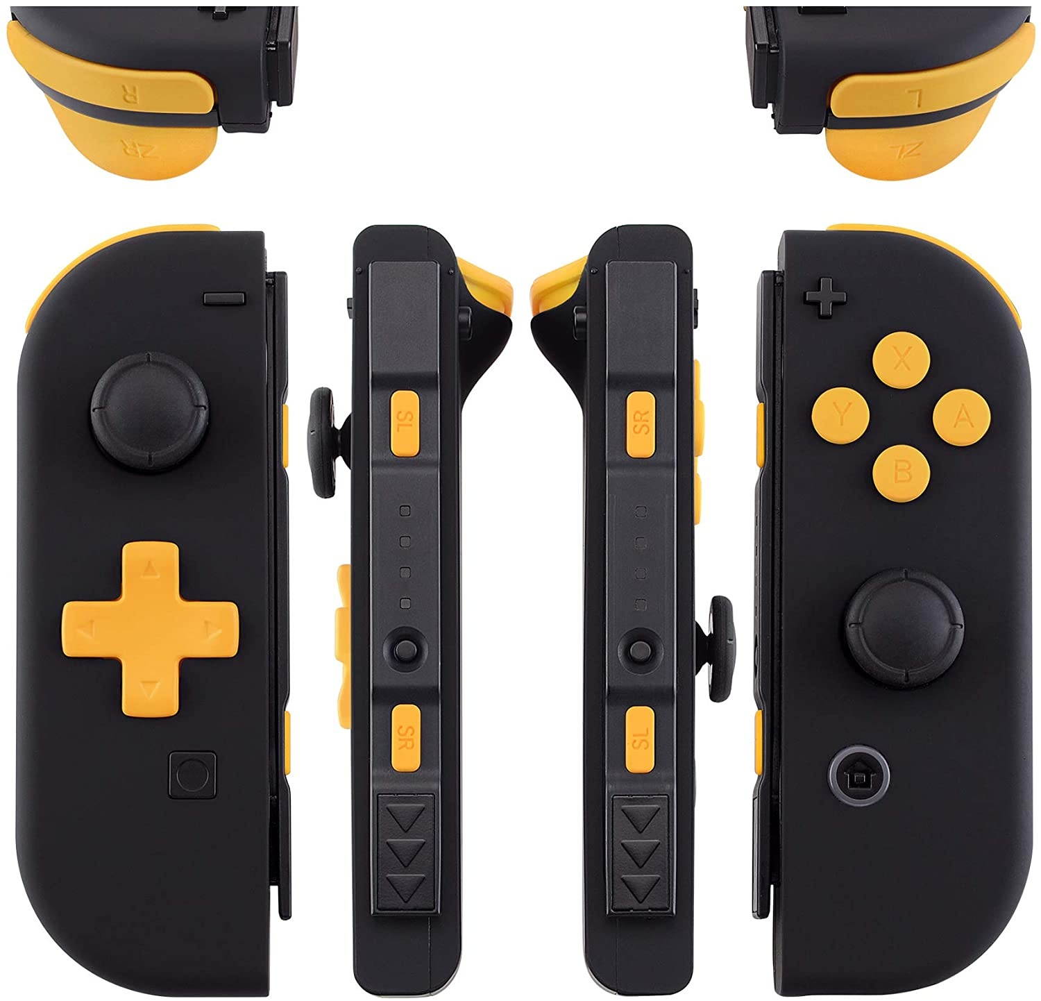 Soft Touch Caution Yellow D-pad ABXY Keys SR SL L R ZR ZL Trigger Buttons Springs, Replacement Full Set Buttons Fix Kits for Nintendo Switch Joycon (D-pad ONLY Fits for eXtremeRate Joycon D-pad Shell)