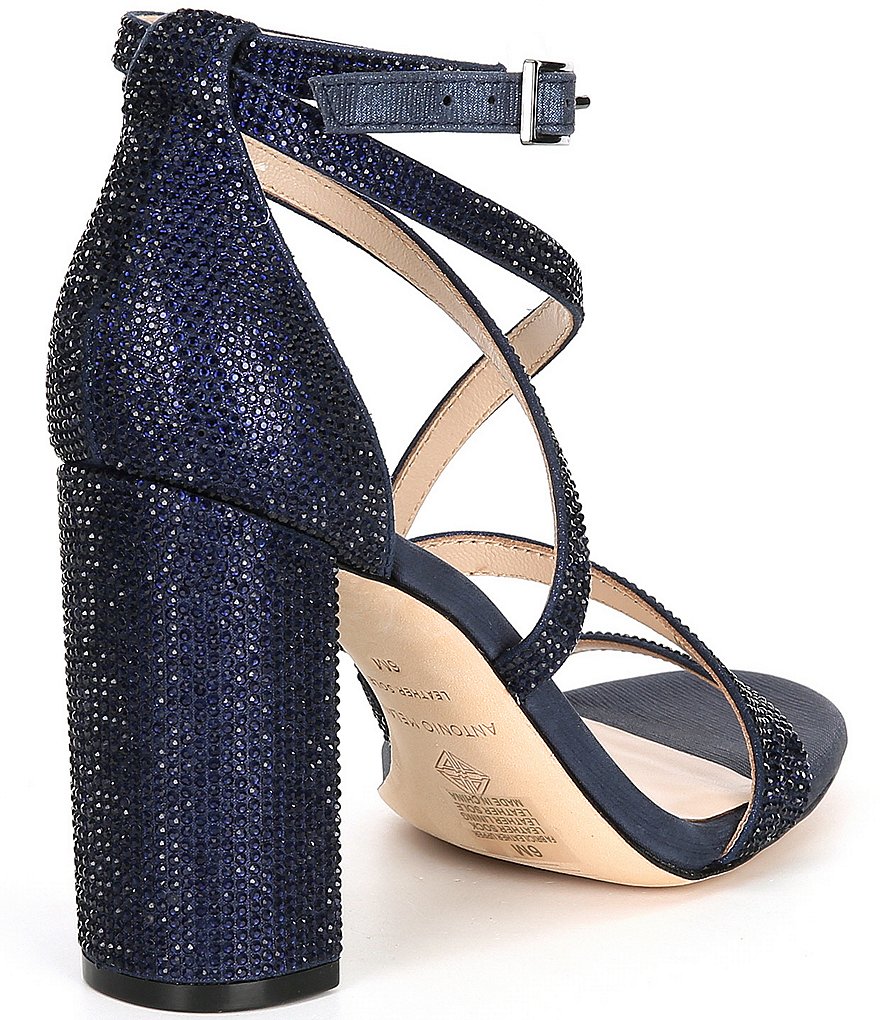 Antonio Melani Hazlyn Satin Rhinestone Embellished Strappy Dress Sandals