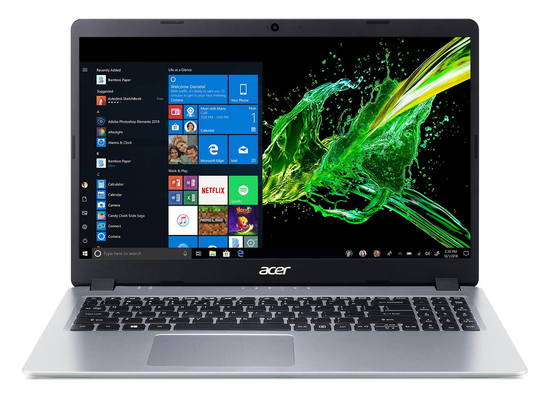 Acer Aspire 5 Slim Laptop, 15.6" Full HD IPS Display, AMD Ryzen 3 3200U, Vega 3 Graphics, 4GB DDR4, 128GB SSD, Backlit Keyboard, Windows 10 in S Mode, A515-43-R19L