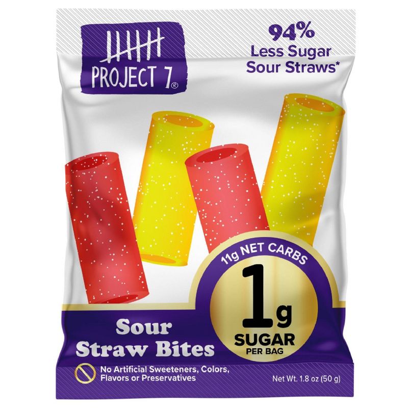 Project 7 Low Sugar Sour Straw Bites - 1.8oz