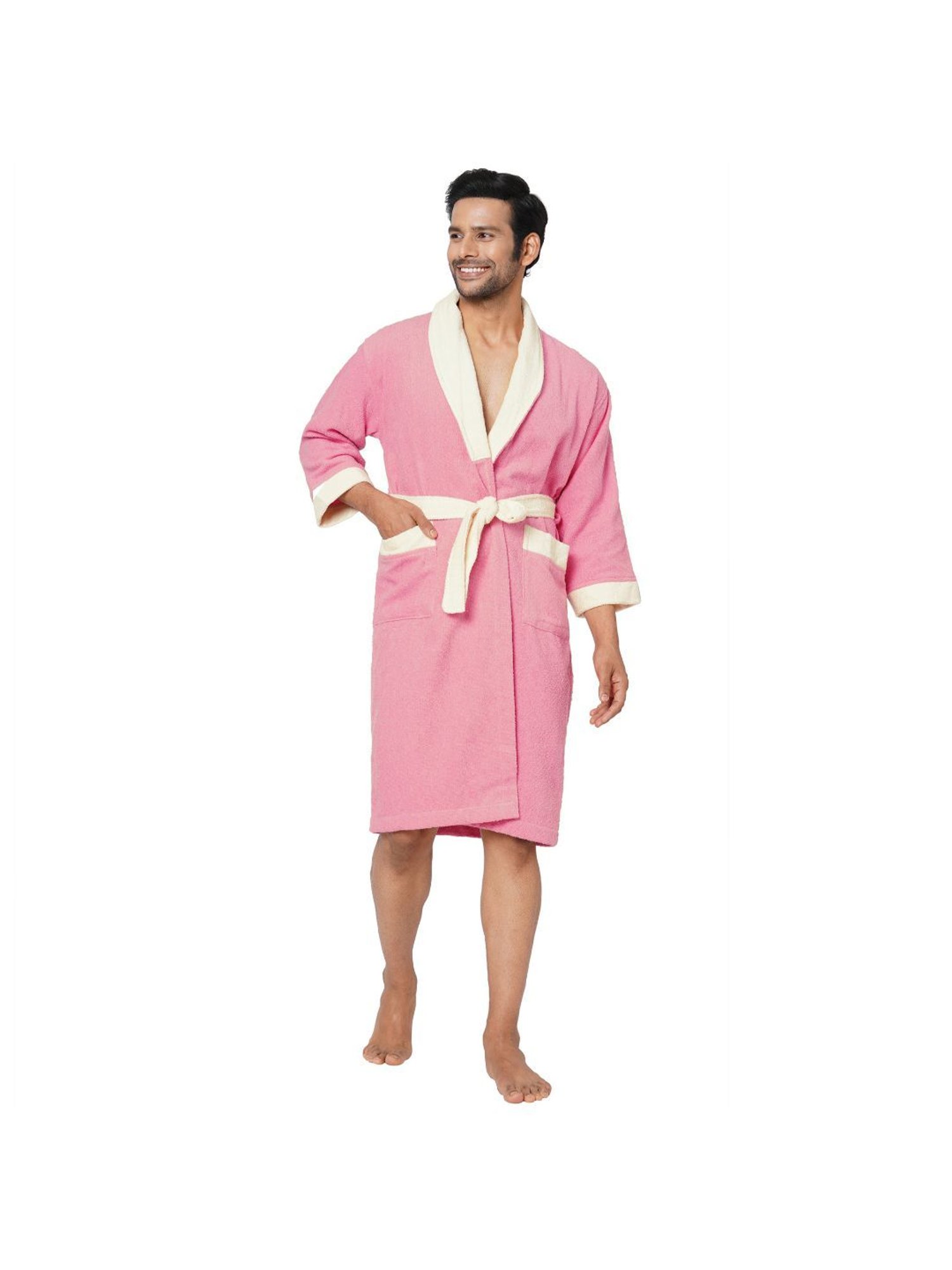 Spaces Cloudz Solid Pink Cotton Bathrobes