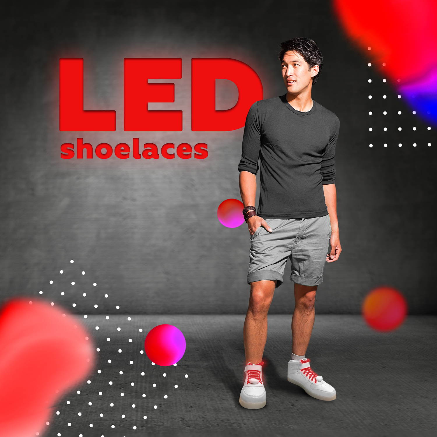 LED Shoelaces Luminous Nylon Flashing Modes EDM Festival Party Dancing Shoelaces for Boys Girls (Red)