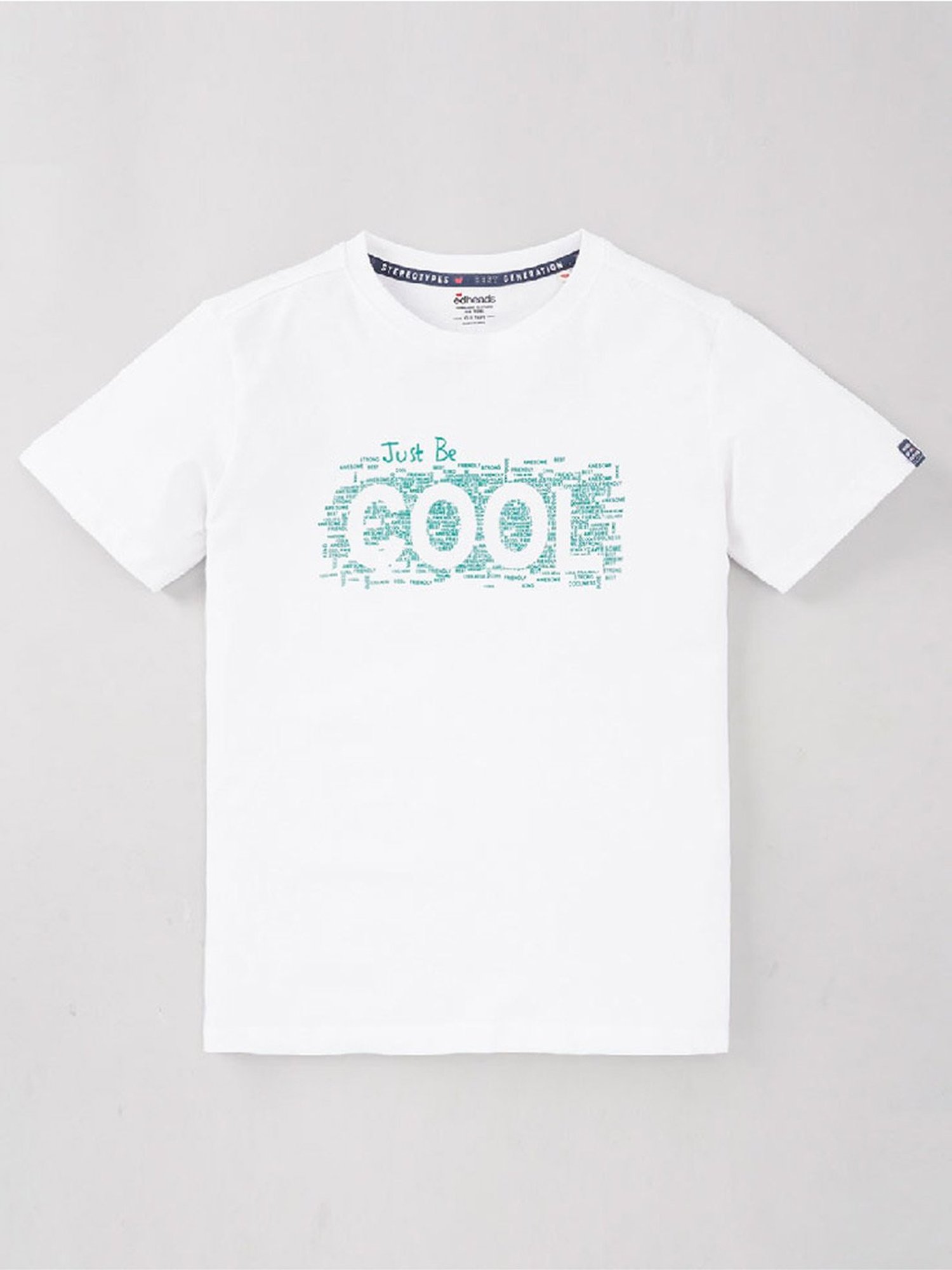Edheads Kids White Cotton Printed T-Shirt