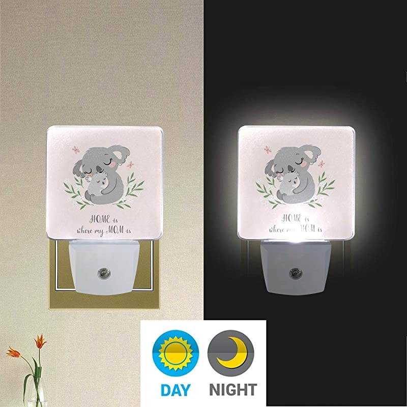 Night Light Warm White LED Nightlight Cute Koala MOM and Baby for Bedroom Bathroom Hallway Stairways05W 2Pack
