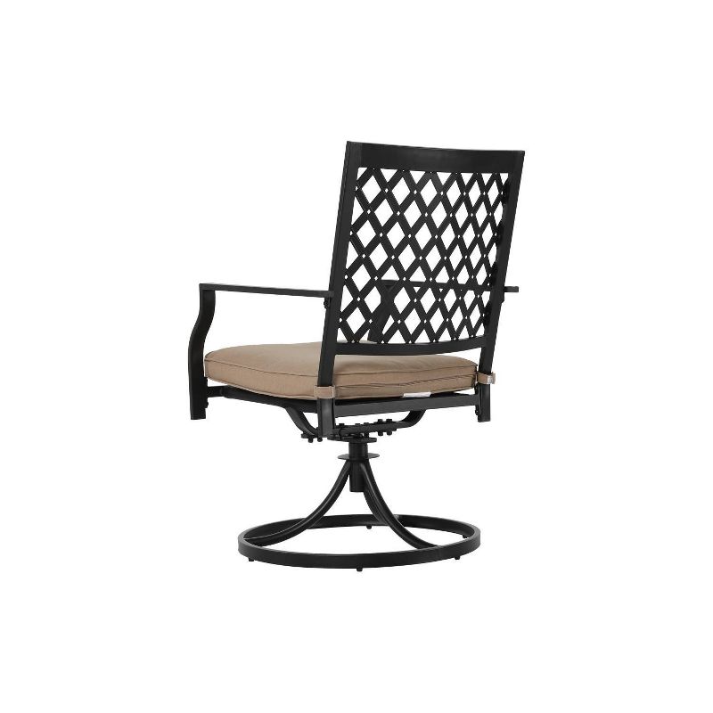 3pc Iron Dining Set With Beige Cushions - Nuu Garden