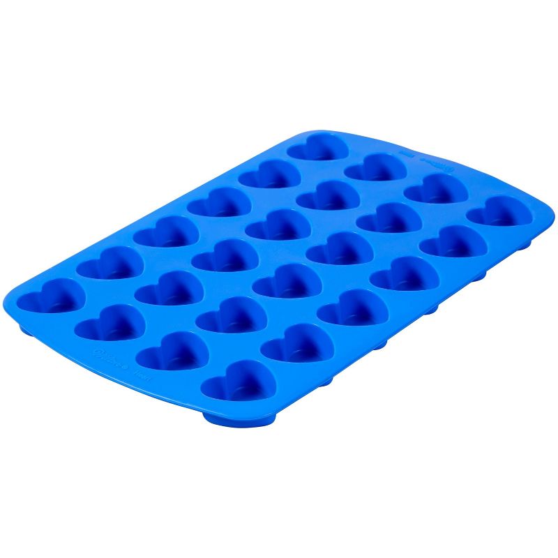 Wilton 24 Cavity Easy Flex Silicone Heart Mold for Ice Cubes, Geletin Baking & Candy