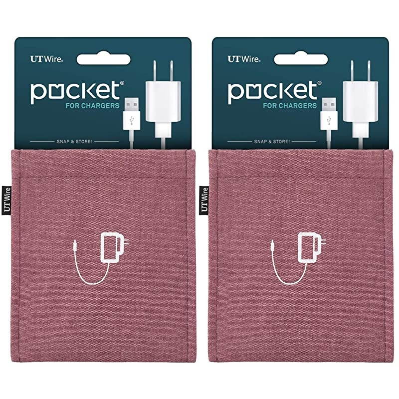 Pocket Mobile Charger Case Pouch Bag Organizer Dusty Rose 2 Pack