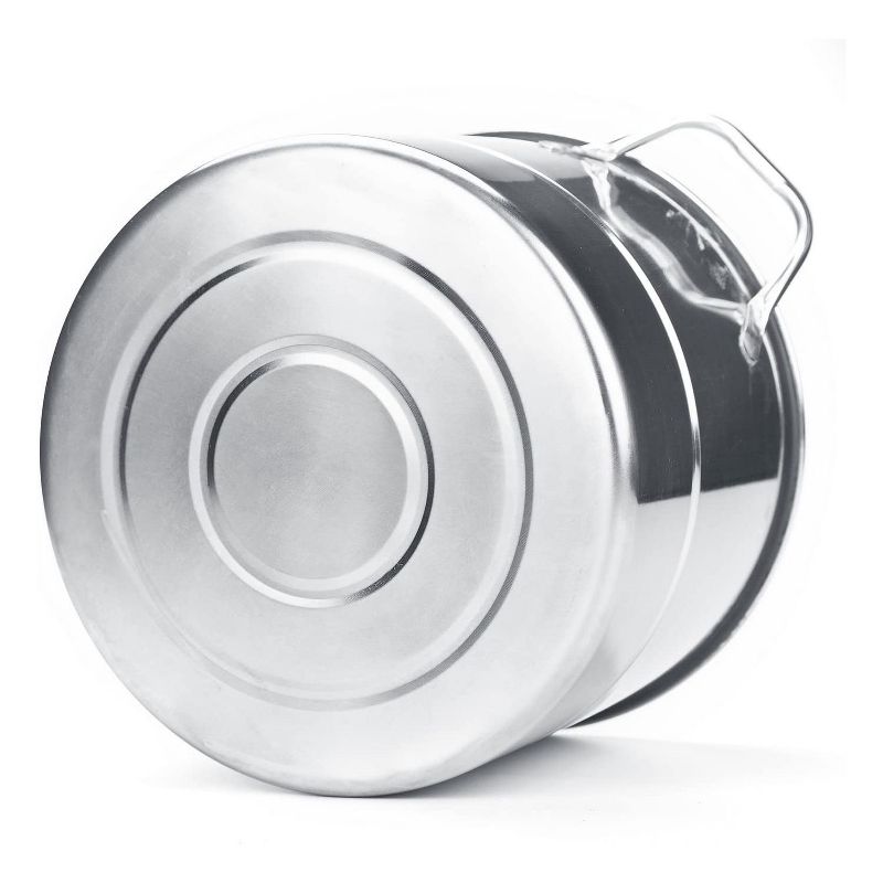 Alpine Cuisine 6.5 Quart Stainless Steel Stock Steamer Stovetop Cooking Pot 3 Piece Cookware Set for Home Kitchen with Steamer Lid