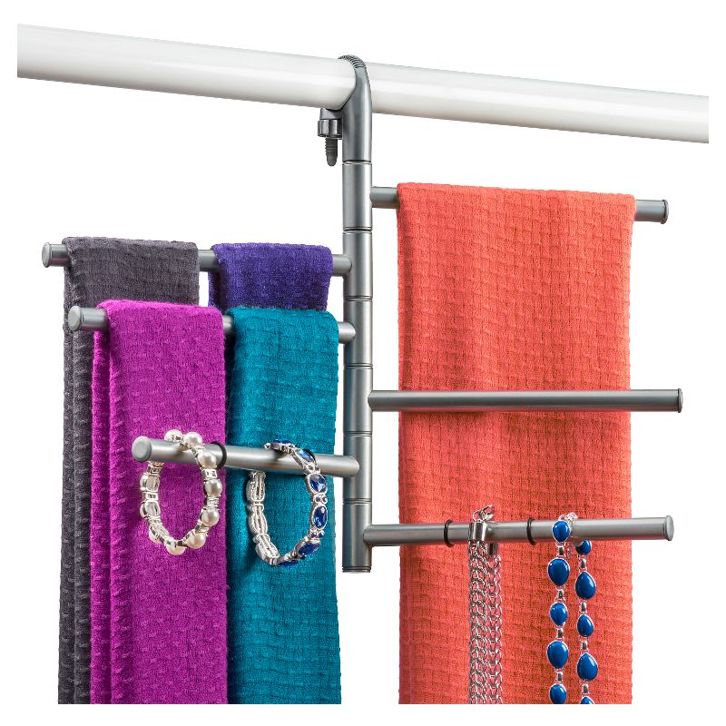 StorageWorks 2+2 Shelves Hanging Closet Organizer Gray