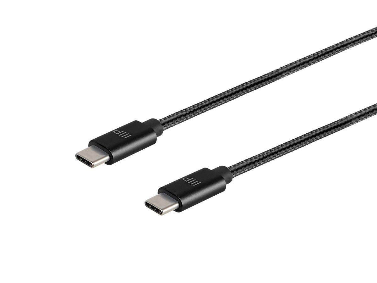 Monoprice USB 2.0 Type-C to Type-C Charge and Sync Nylon-Braid Cable - 1.5ft - Black, Fast Charging, Aluminum Connectors, Stay Synced - Palette Series