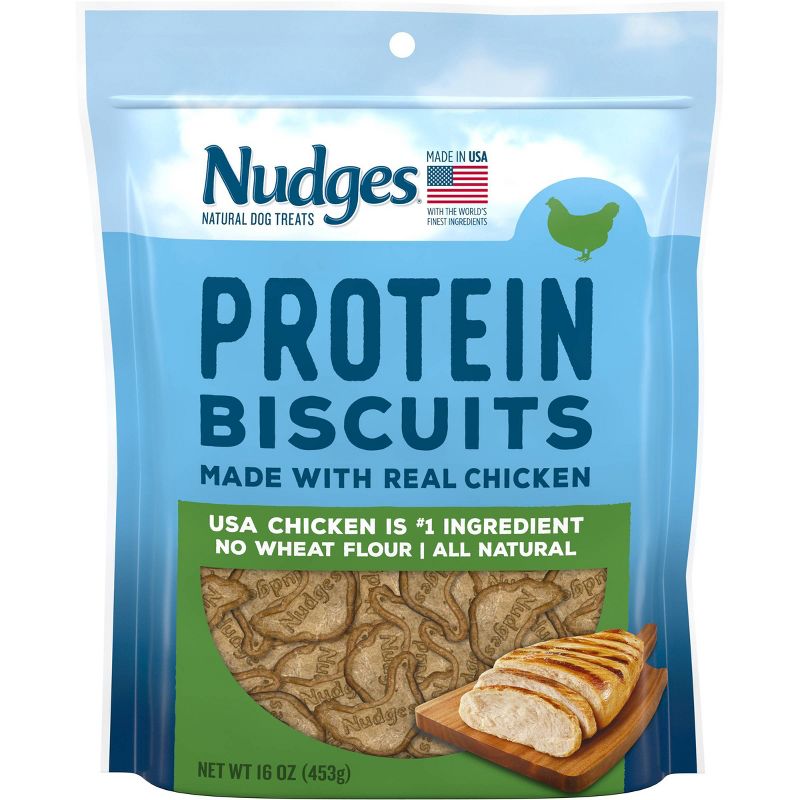 Nudges Protein Biscuit Chicken Dog Treats -16oz