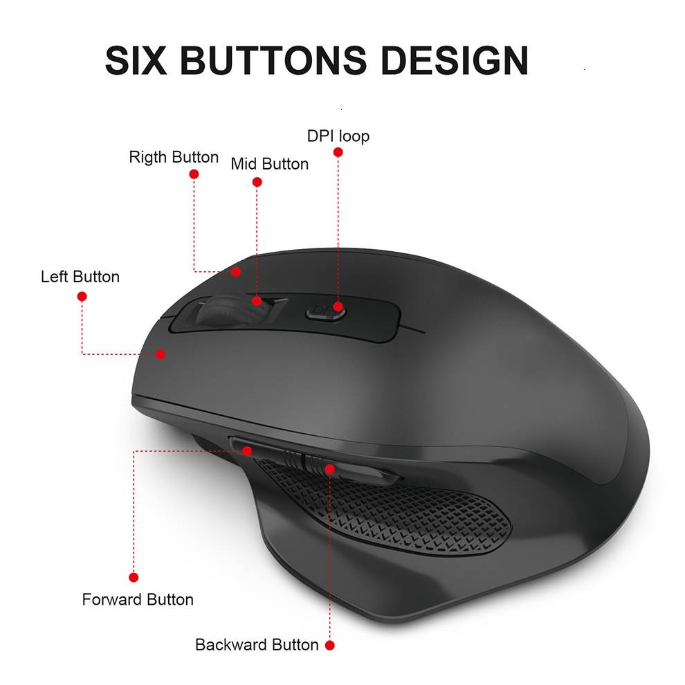 Jelly Comb Rechargeable 2.4G Wireless Gaming Mouse Ergonomic Design 6 Buttons Silent Mouse for Laptop Notebook Desktop Mice
