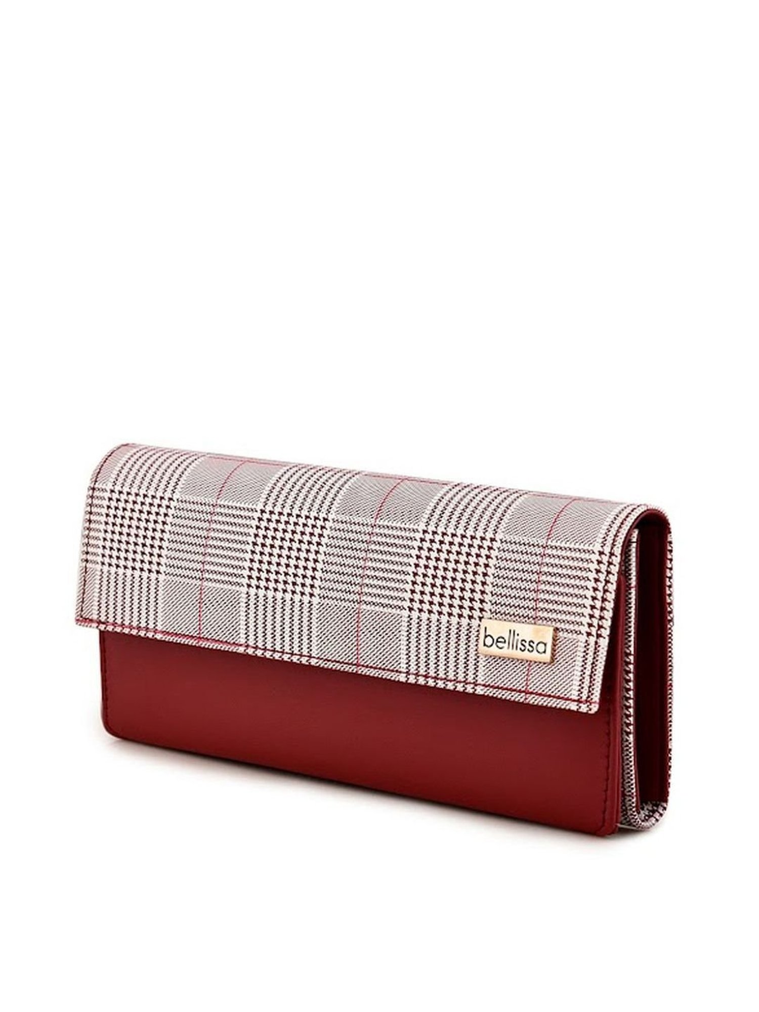 Bellissa Maroon Striped Combo Wallet for Women