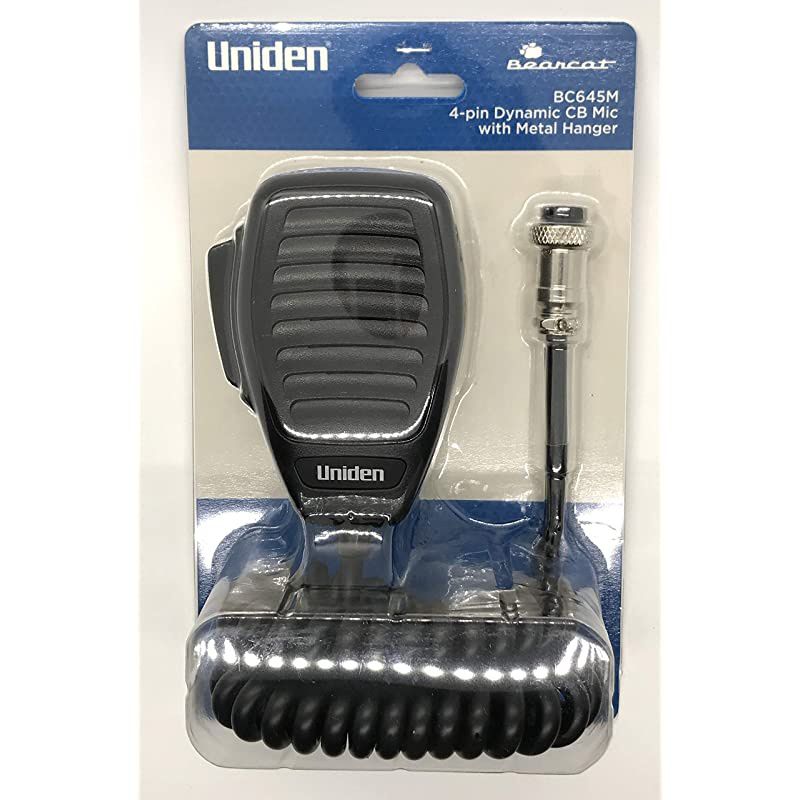 BC645M 4 Pin Dynamic CB Mic with Metal Hanger for Durabilty Compatible with All Models PC78 and PC88 Series
