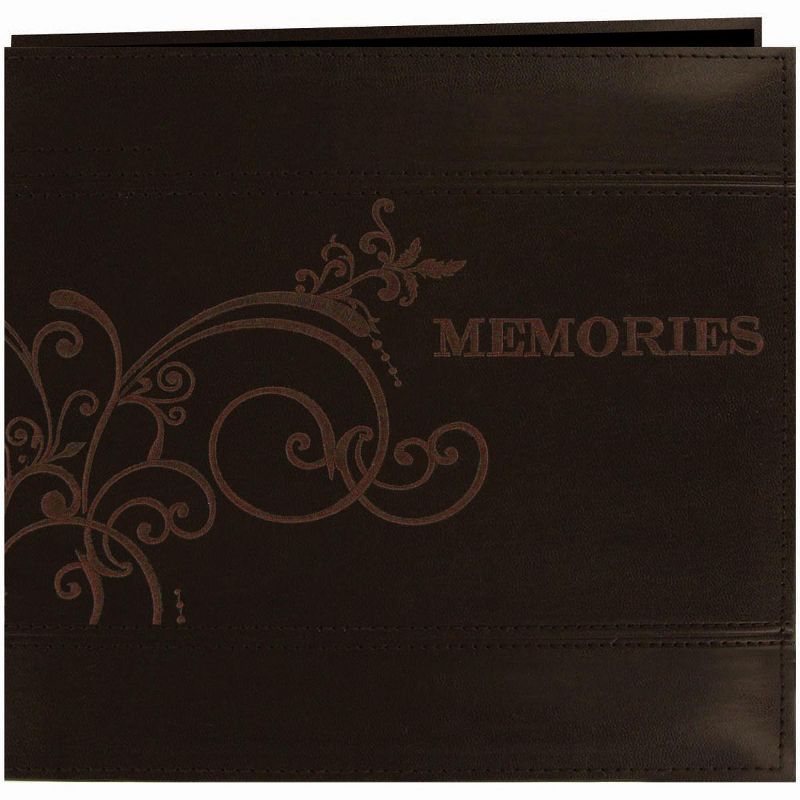 Pioneer Embroidered Leatherette Post Bound Album 12"X12"-Brown