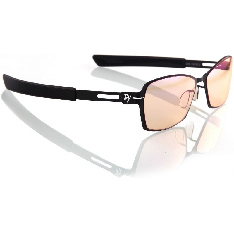 Arozzi Visione VX-500 Computer Blue Light Blocking Gaming Glasses, Black Stainless Steel Frame, Tinted Purple Lens (VX500-2)