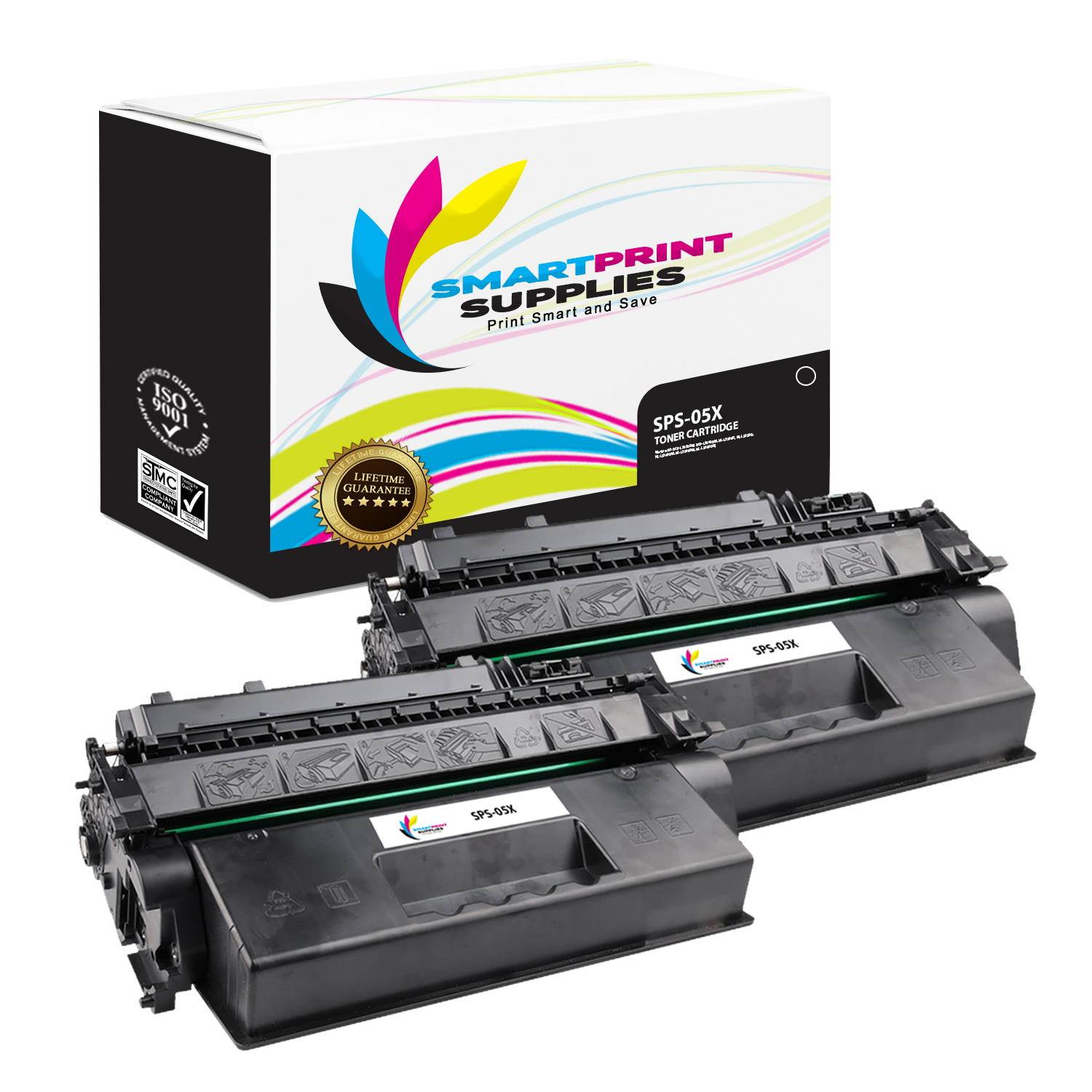 Smart Print Supplies Compatible 05X CE505X Black High Yield Toner Cartridge Replacement for HP LaserJet P2050 Series Printers (6,500 Pages) - 2 Pack