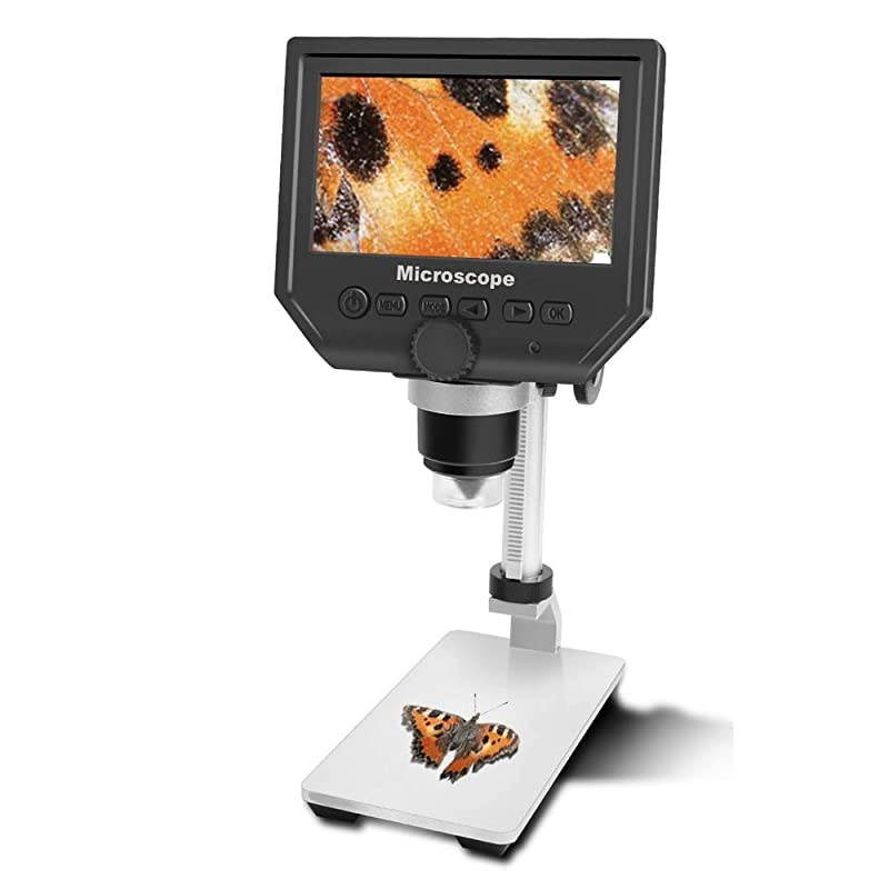 600X LCD Digital Microscope with 43quot Screen Display and Metal Bracket  36 MP HD Screen 720P Video Record Microscope Camera for Kids Boys Girls Students Adults Gift