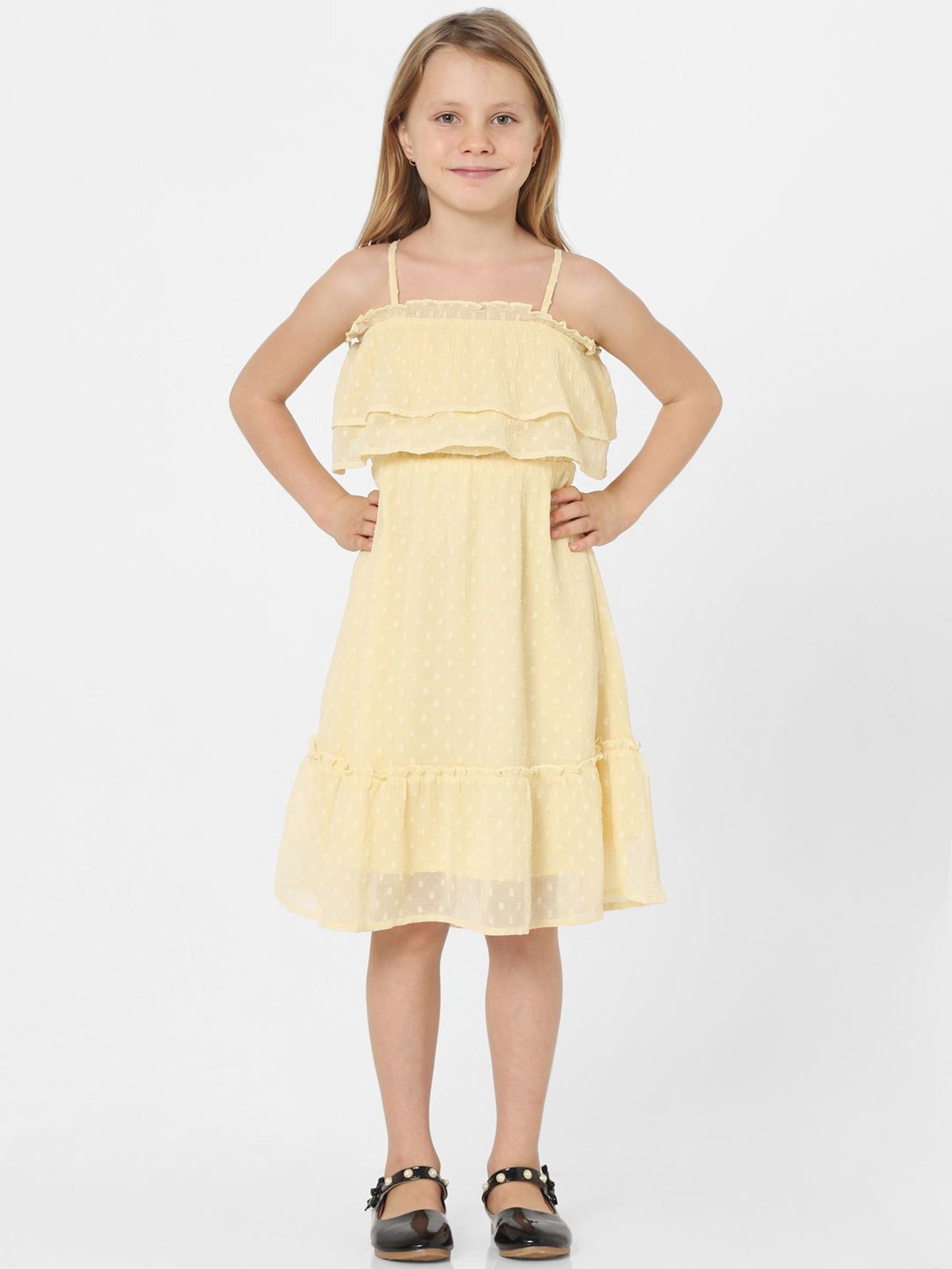 KIDS ONLY Yellow Solid Dress