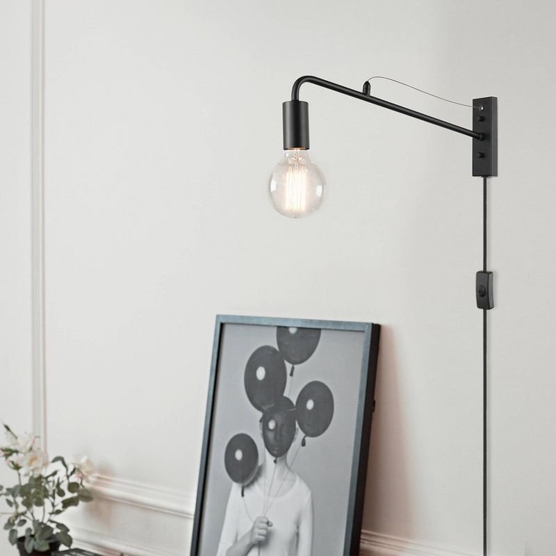 Holden Long Arm Wall Sconce Black - Globe Electric